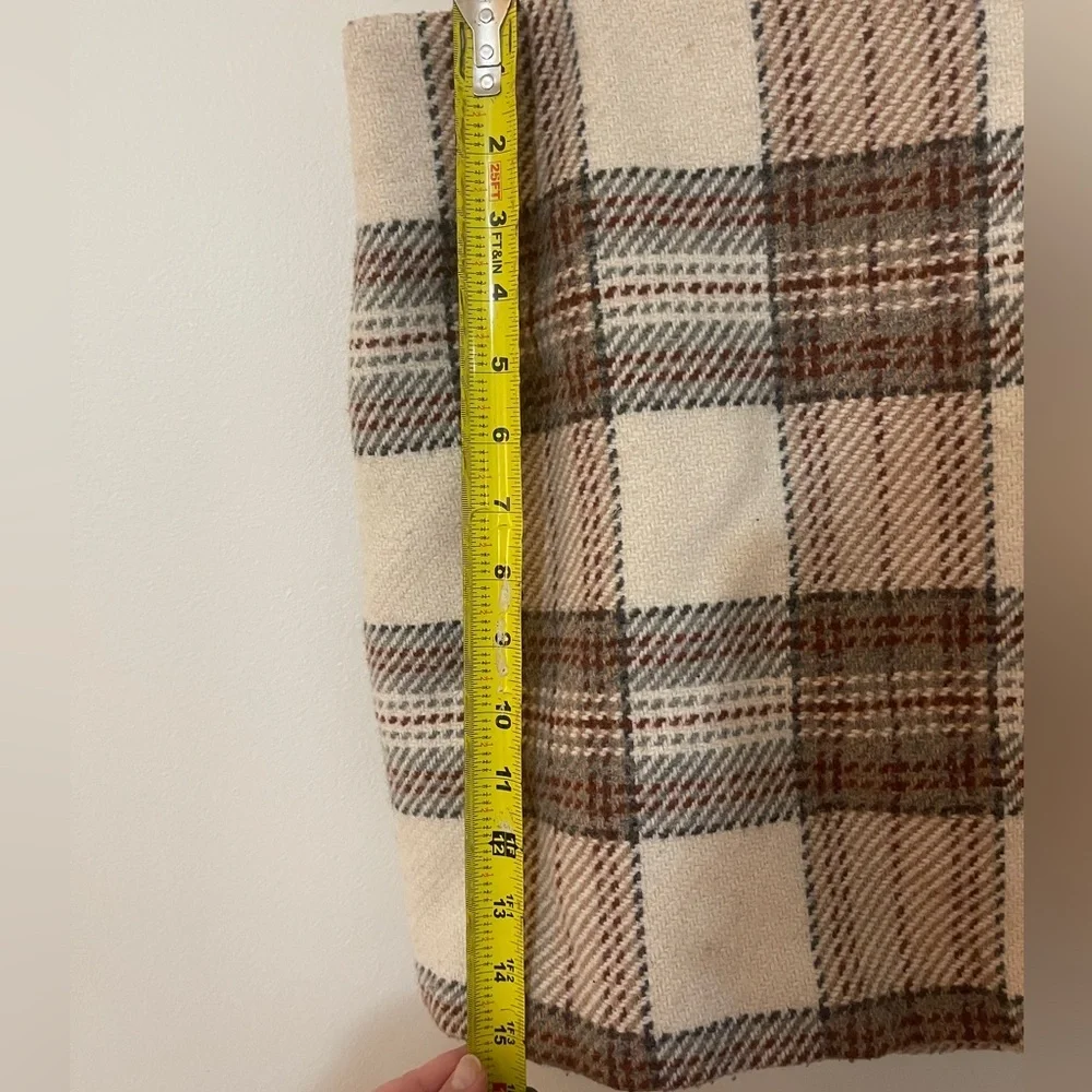H&M‎ Plaid Wool Blend Mini Skirt | Fall Neutral Checkered Skirt | Size 8